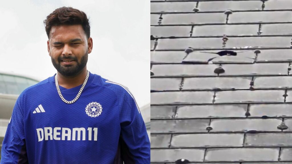 लॉर्ड्स में Rishabh Pant का तूफानी शॉट, अभ्यास के दौरान छत में बनाया छेद newg india